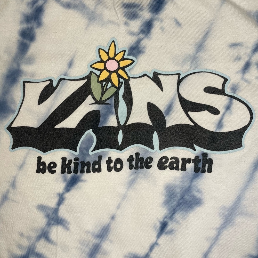 Vans Kind Hugz Navy Tie Dye Crop T-Shirt women xs - Picture 6 of 8